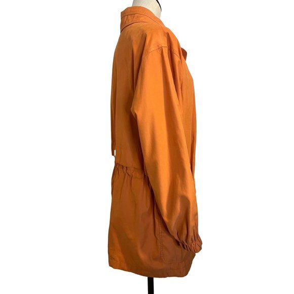 Larry Levine Vintage Outerwear Cinched Cargo Utility Jacket Orange Microfiber L - Picture 4 of 10